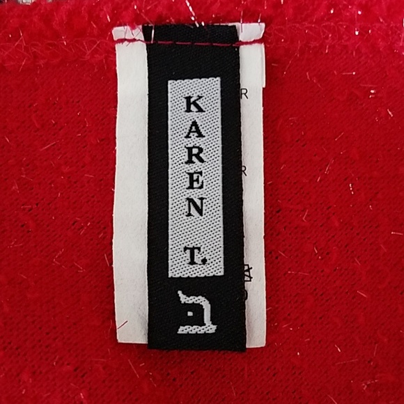 Karen T. Design Red Sparkly Poncho - Picture 3 of 6